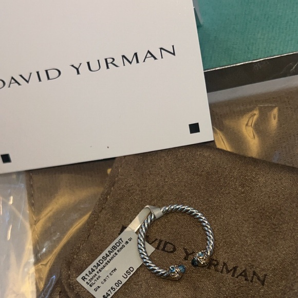 Brand new David Yurman renaissance ring Hampton blue topaz in sterling silver - Picture 5 of 8